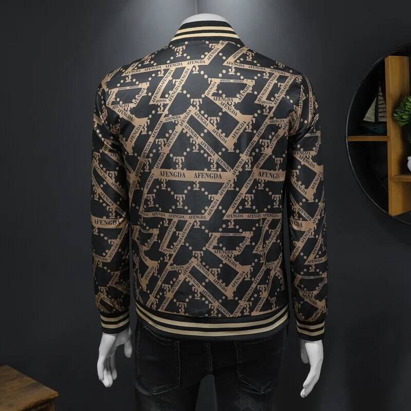 Autumn Winter Baseball Jacket Men Luxury Printed Casual Business Bomber JacketS Social Streetwear Windproof Outdoor Coats M-4XL