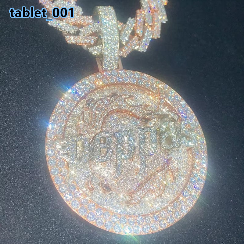 Custom Hip Hop Jewelry Moissanite Diamond Pendant Name Iced Out Pendant