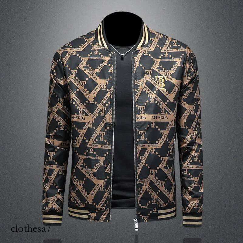 Autumn Winter Baseball Jacket Men Luxury Printed Casual Business Bomber JacketS Social Streetwear Windproof Outdoor Coats M-4XL
