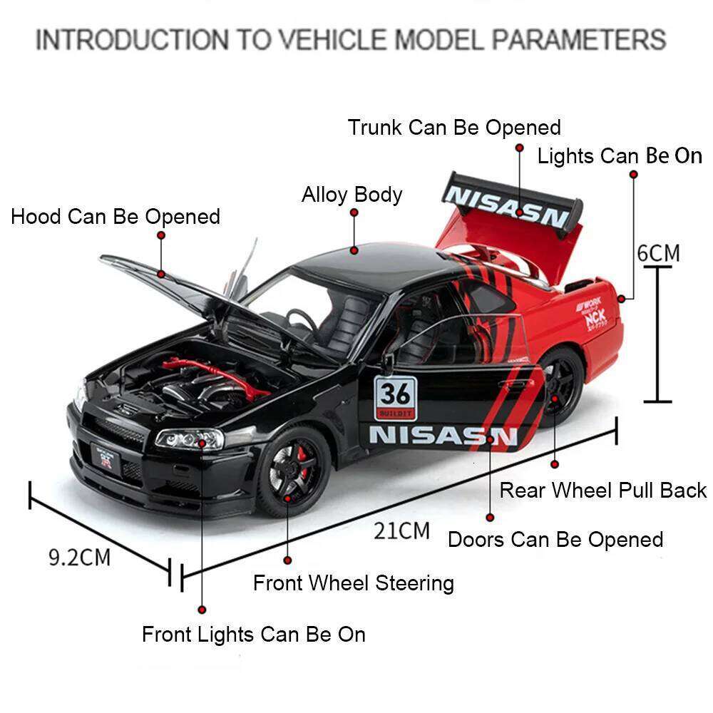 1:24 Mitsubishi Lancer Evolution IX GTR Alloy Car Model Diecast Toy Sound Light Front-wheel Steering Vehice Decorative Ornaments Z260307