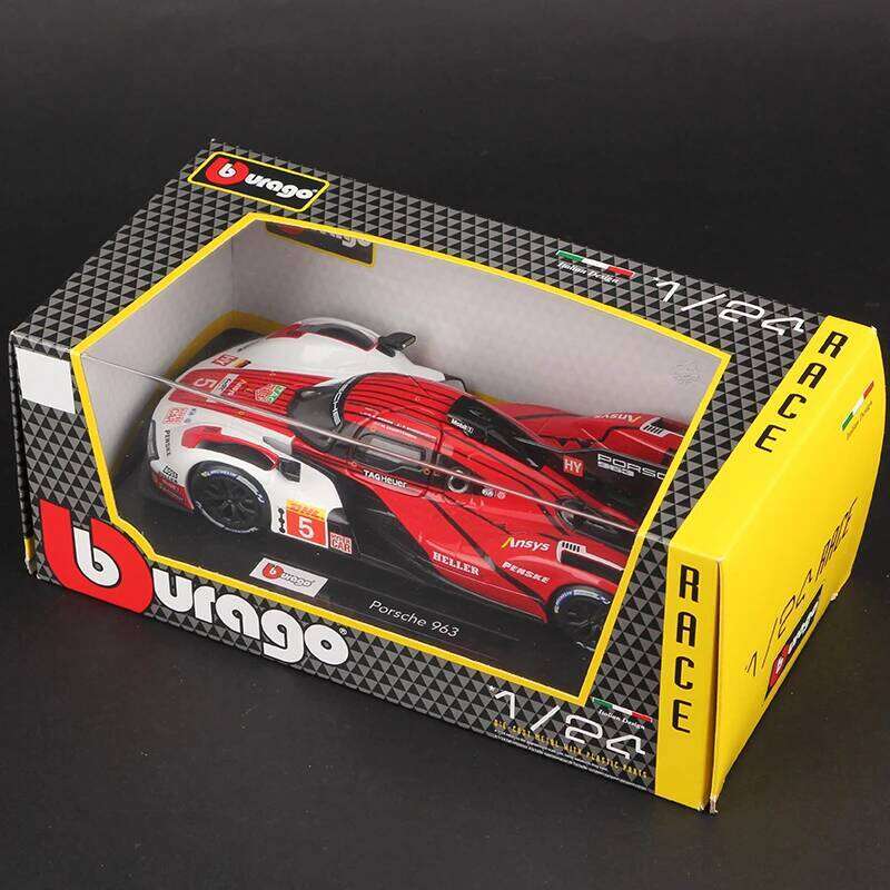 Bburago 1:24 Porsche 963 Alloy Car Model 911 918 Diecast Vehicles Toy Collection Miniature Die Cast Toys Z260306
