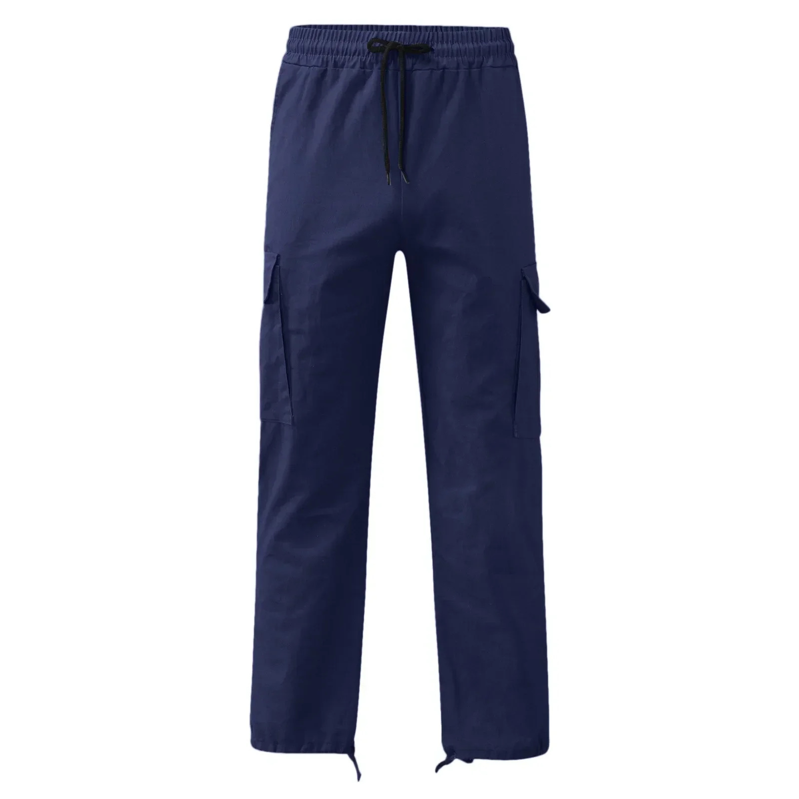 Pocket Solid Cargo Pants Trousers for Men Full Length Casual Loose Drawstring Pockets Pants Male Cargo Pants 5XL 260305