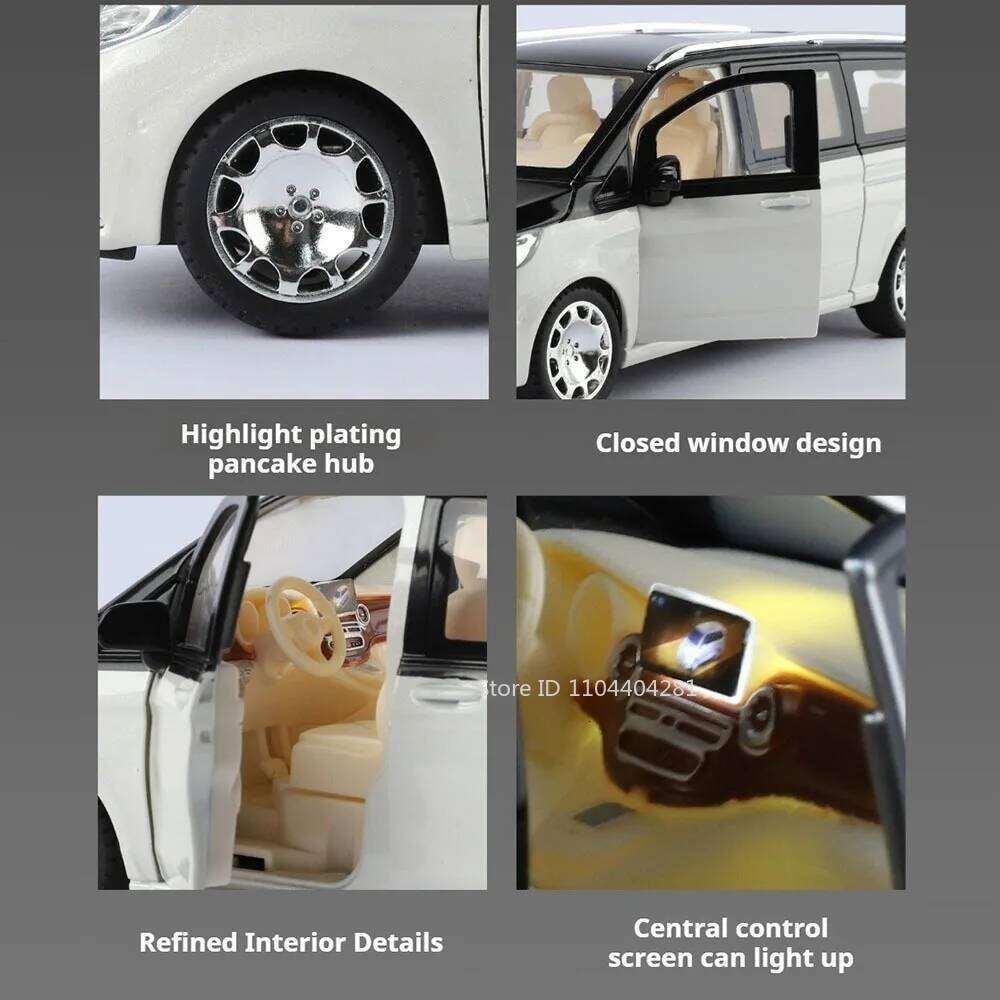 1:24 Scale VS680 Miniature Toys Car Diecast Alloy Model Four Wheel Suspension Doors Opened Sound Light Vehice Kids Birthday Gift Z260306