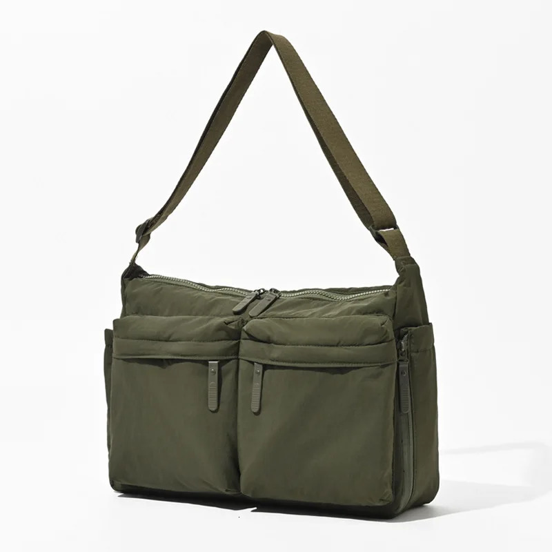 Unisex Nylon Tote Bag Lightweight WaterResistant Shoulder Bag with MultiPockets Spacious Capacity for Daily UseTravelWork 260306