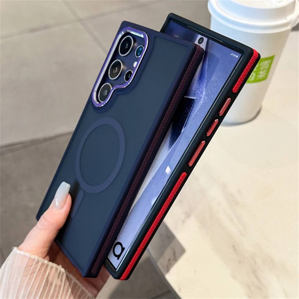 Luxury Matte Magnetic Case Samsung Galaxy S26 S24 S22 S25 Ultra Plus S23 FE For Magsafe Wireless Charge Shockproof Cover ddmysept