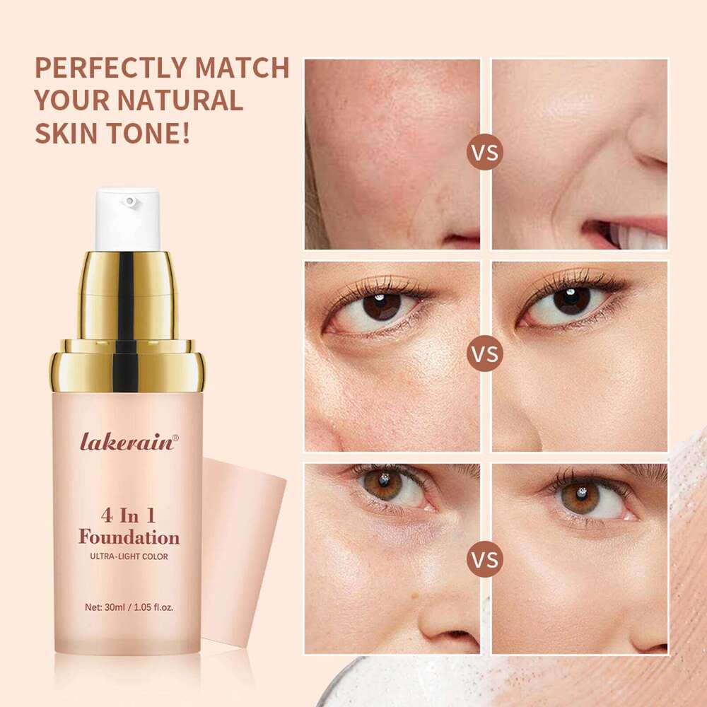 Color Changing Foundation 4 In 1 Moisturizer Longwearing Waterproof Concealer Even Skin Toning Sunscreen Spf 30 Whitening Makeup 26L0306