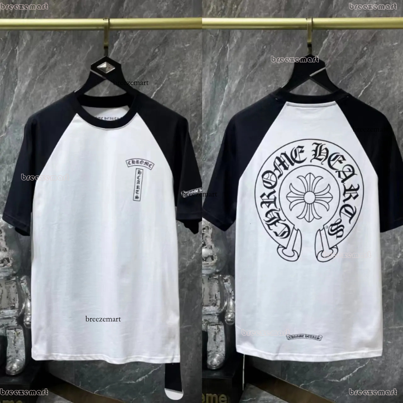 Chromelysheartstshirts Designer Men T Shirts Women Luxury Ch Horseshoe Cross Washed Short Sleeve Chrome Shirt e32
