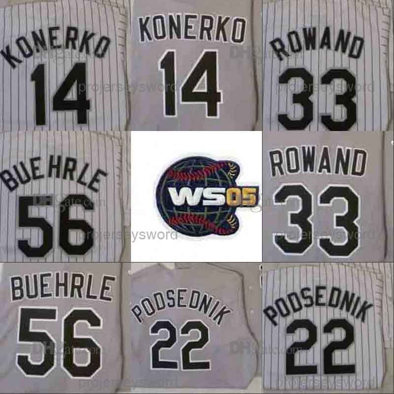ChicagoWhiteSox 2005 WORLD SERIES Champions Baseball Jersey 12 AJ PIERZYNSKI 14 PAUL KONERKO 24 JOE CREDE 35 FRANK THOMAS 45 BOBBY JENKS 49 CHRIS SALE 56 MARK BUEHRLE