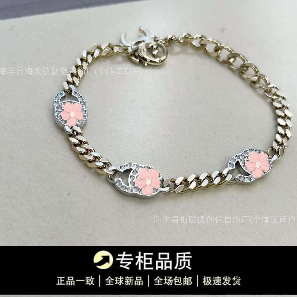 Real Shot Xiangjia High-Quality Double C Gold Color Cuban Chain Set Necklace Women Trendy Fashion Bracelet Factory Direct Sale