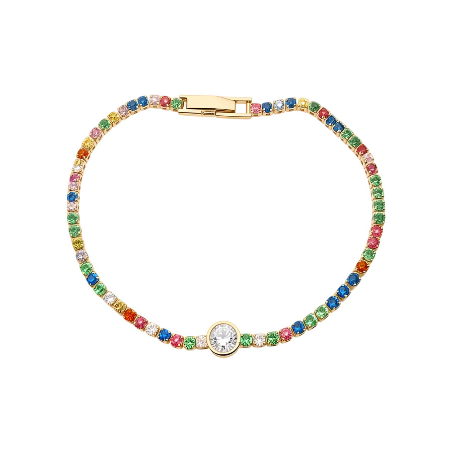 Fresh elegant adjustable bracelet for women, inlaid with imitation white iridescent zircon low-key luxury simple fashionable