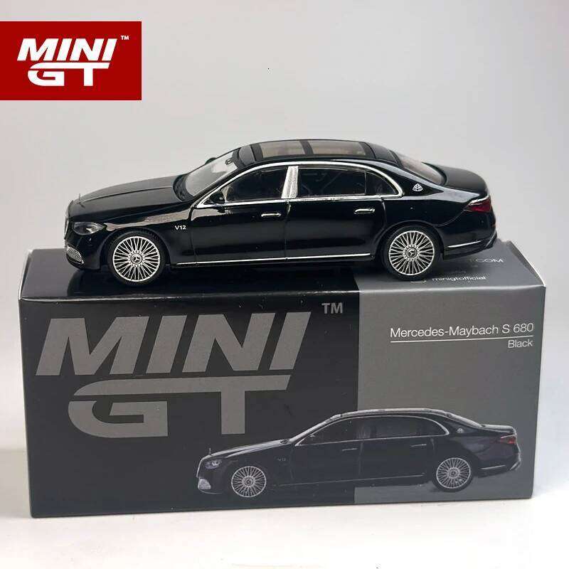MINIGT 1:64 Mercedes Maybach S680 Black alloy car Model 977 Z260306