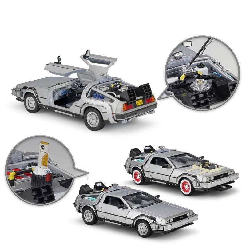 Welly 1:24 DMC-12 DeLorean Time Machine Back to the Future Diecast Metal Car Model Simulation Collection Kids Toy Gift Z260306
