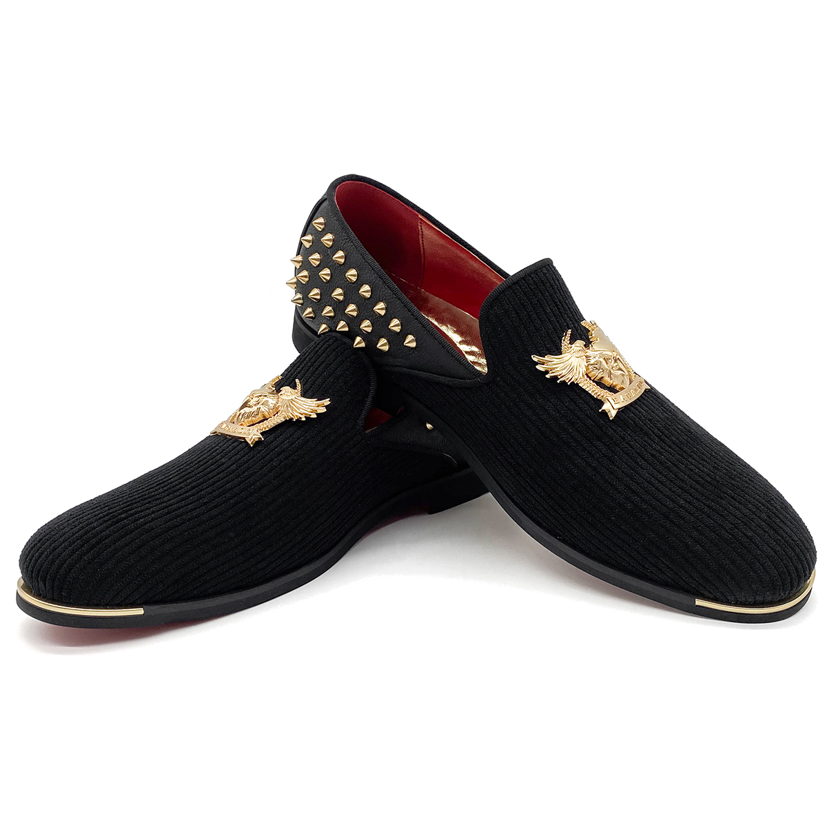 Top quality Rivets Designer dress shoes for men and women Luxury loafers suede Genuine leather casual loafers flats office Sequined shoes with dust ba