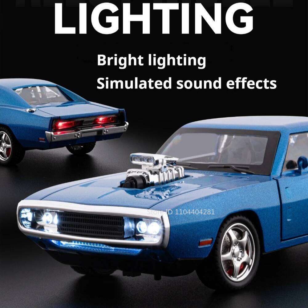1:24 Charger Hellcat Cars Alloy Diecast Model Toys Shock Absorption with Sound Light Pull Back Miniature Vehices Educational Toy Z260307