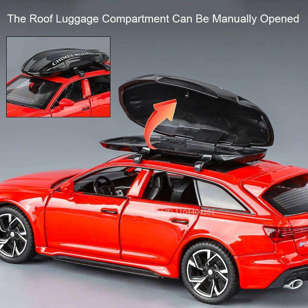 1:32 RS6 R8 V10 Plus Miniature Car Alloy Diecast Model Toy 6 Doors Opened Sound Light Pull Back Vehice Models Kid Christmas Gift Z260306