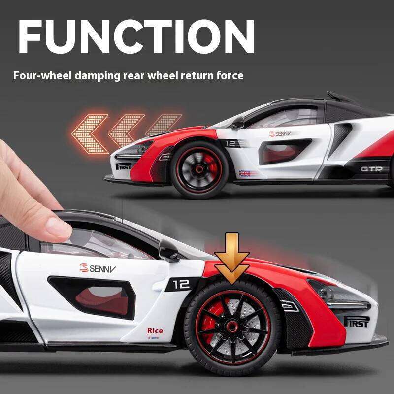 Simulated 1/24 McLaren Senna model with sound and lights, track version sports car model, boys gift, collection ornaments Z260307