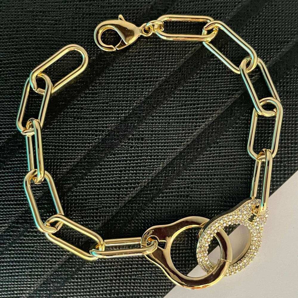 Interlocking Cuban Hip-Hop Niche Design High-End Thick Chain Bracelet European and American Cross-Border Heavy Craft Hand Jewelry