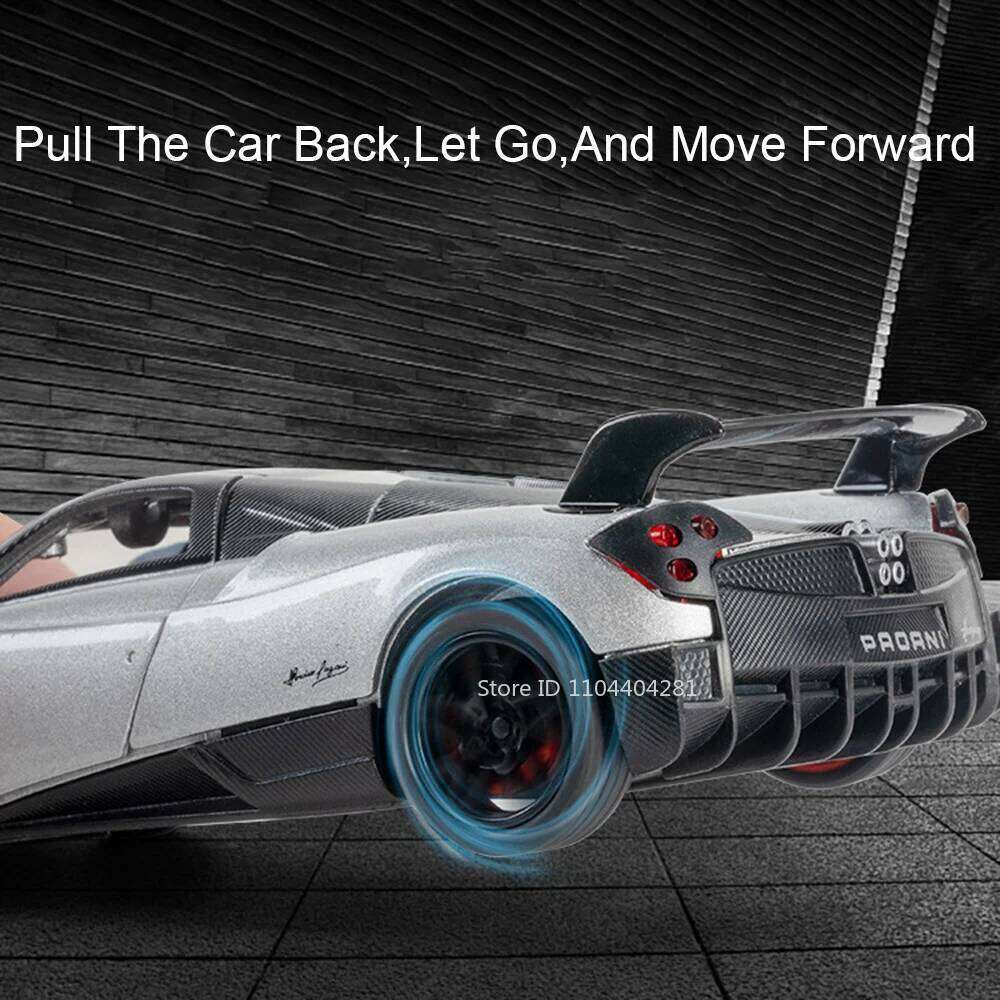1:32 Pagani Huayra BC Dinastia Alloy Sports Car Diecast Model Toy with Sound Light Pull Back Doors Opened Vehice Children's Gift Z260306