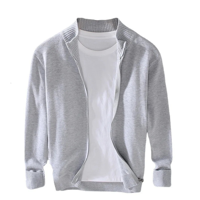 8505 Men Knitted Sweater Cardigan Slim Fashion Basic Business Casual Gentlemen British Style Simple Vintage Handsome Knitwear 260306