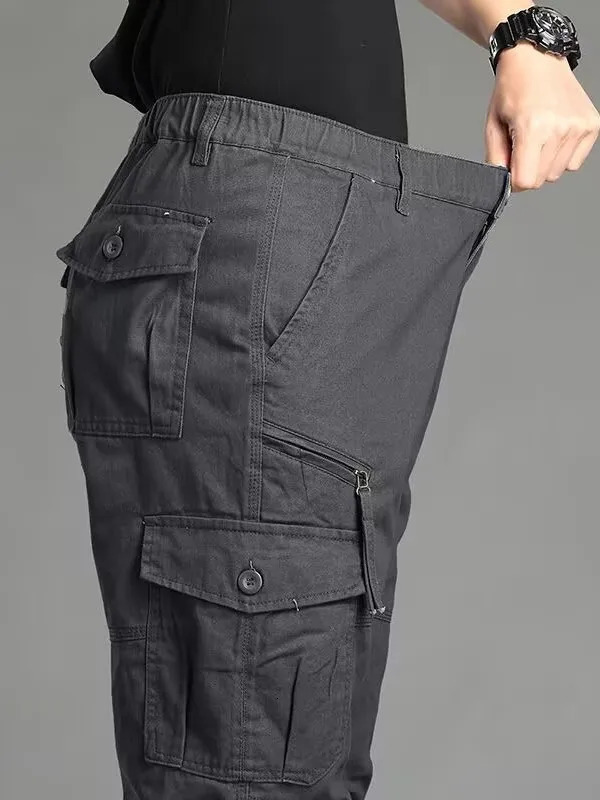 Mens Casual Pants Multiple kets Straight Leg Wear Resistant Cuffed Outdoor Tactical Loose Fit Workwear Trousers 260305