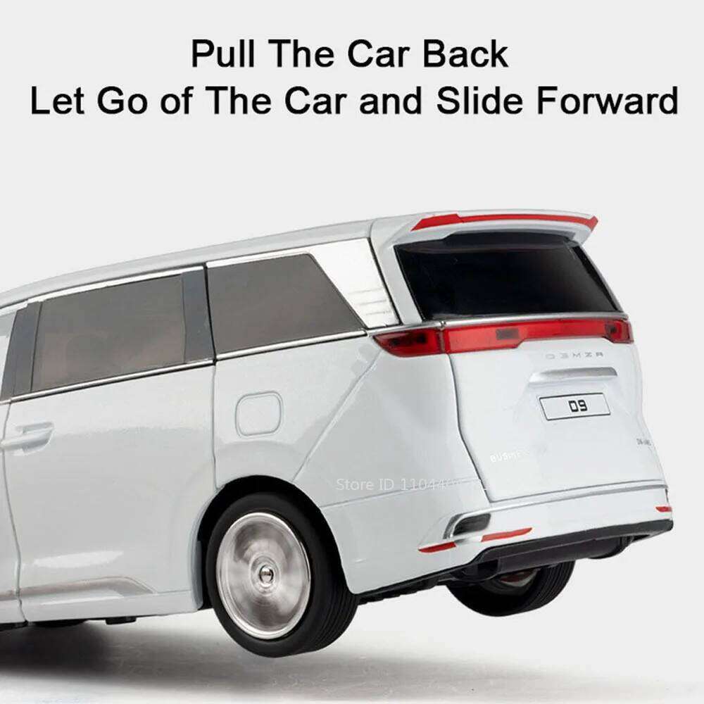 1:24 Denza D9 LM300H MPV Diecast Model Toys Alloy Car Sound Light Pull Back Doors Opened Miniature Vehice Friend Premium Present Z260306
