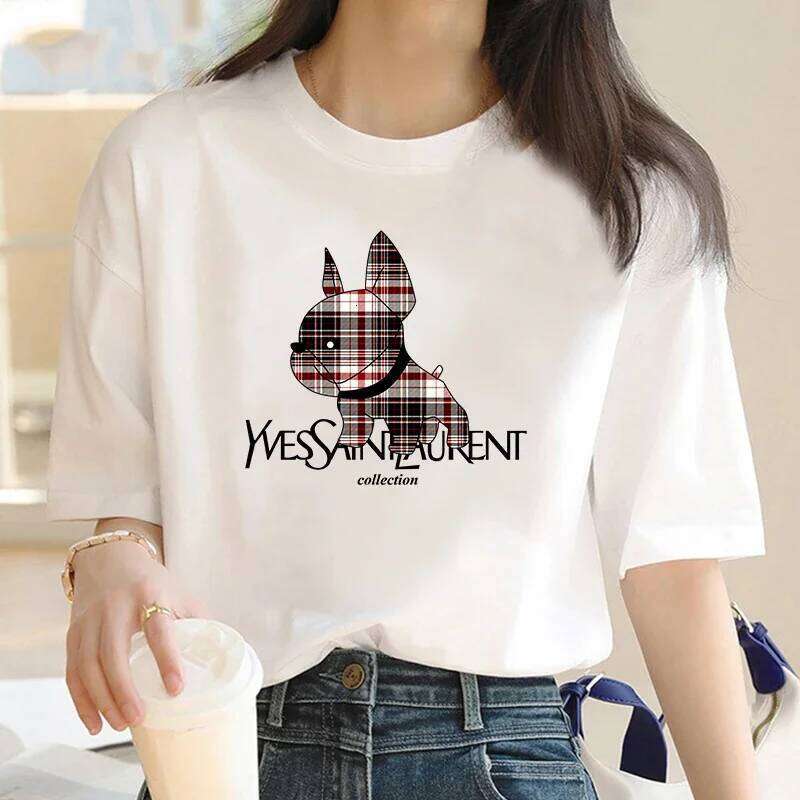 Women's Hot Selling Dog Print Fashionable Casual Letter Top Summer Loose Harajuku Pattern Y2k T-shirt XJ260306 XJ260306