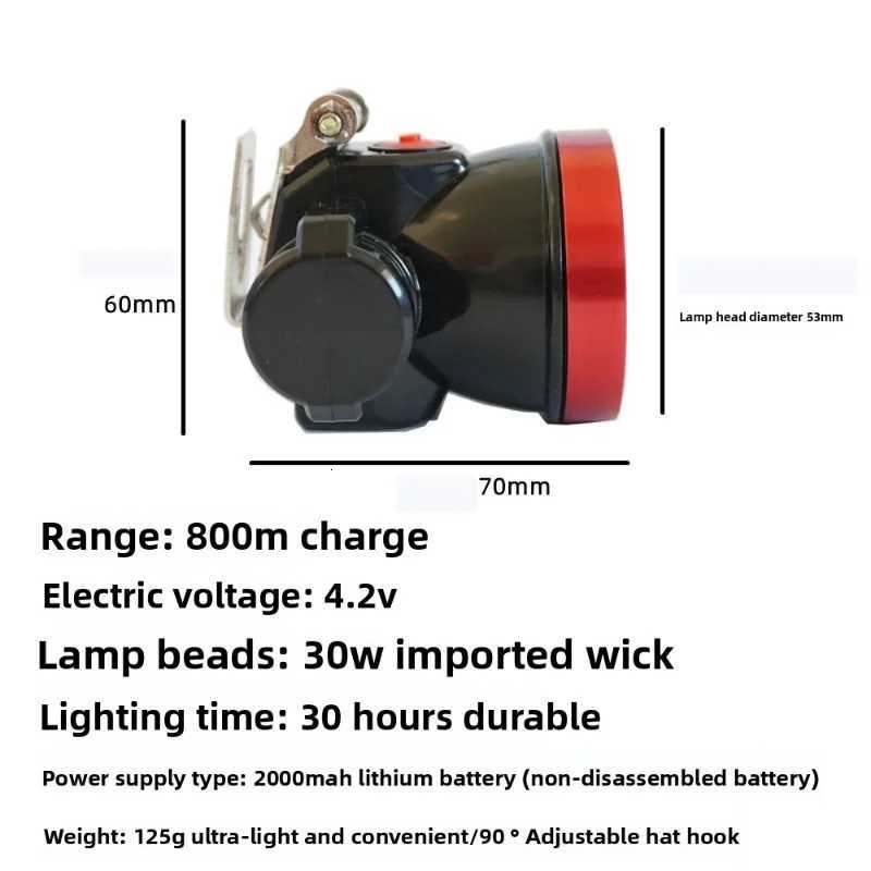 Waterproof And Explosion-Proof Mining Headlight Safety Helmet Head Lamp High Power Rechargeable Headlight Two Adjustable Gears H260307