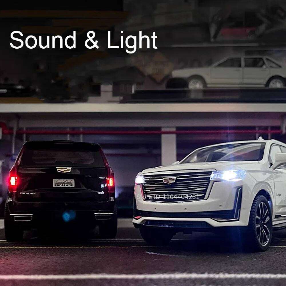 1:24 Escalade Alloy Toys Miniature Model Diecast Metal Car 6 Doors Opened with Sound Light Pull Back Vehices Boy Christmas Gifts Z260306