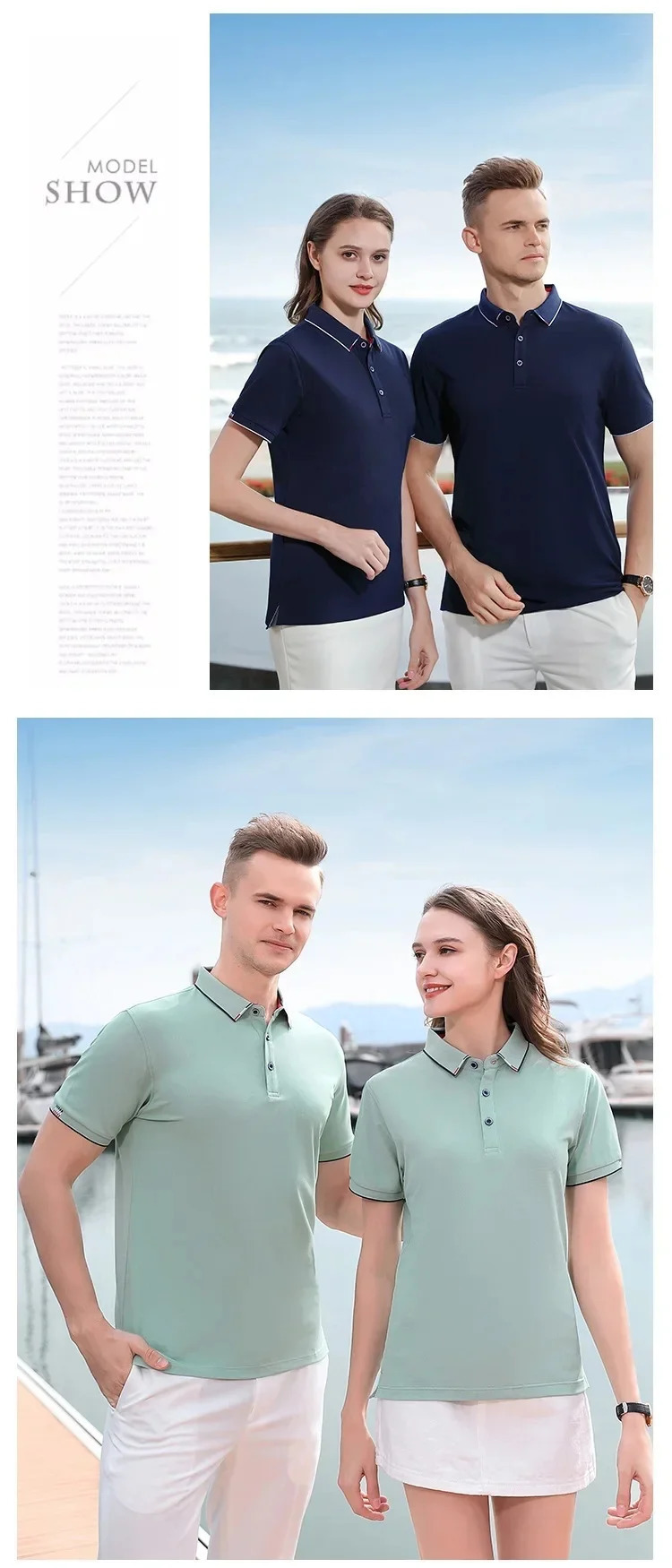 Summer Casual Loose Fit Short Sleeve Polo Shirts Customizable Corporate Printed Work Uniforms for Men And Women 260304