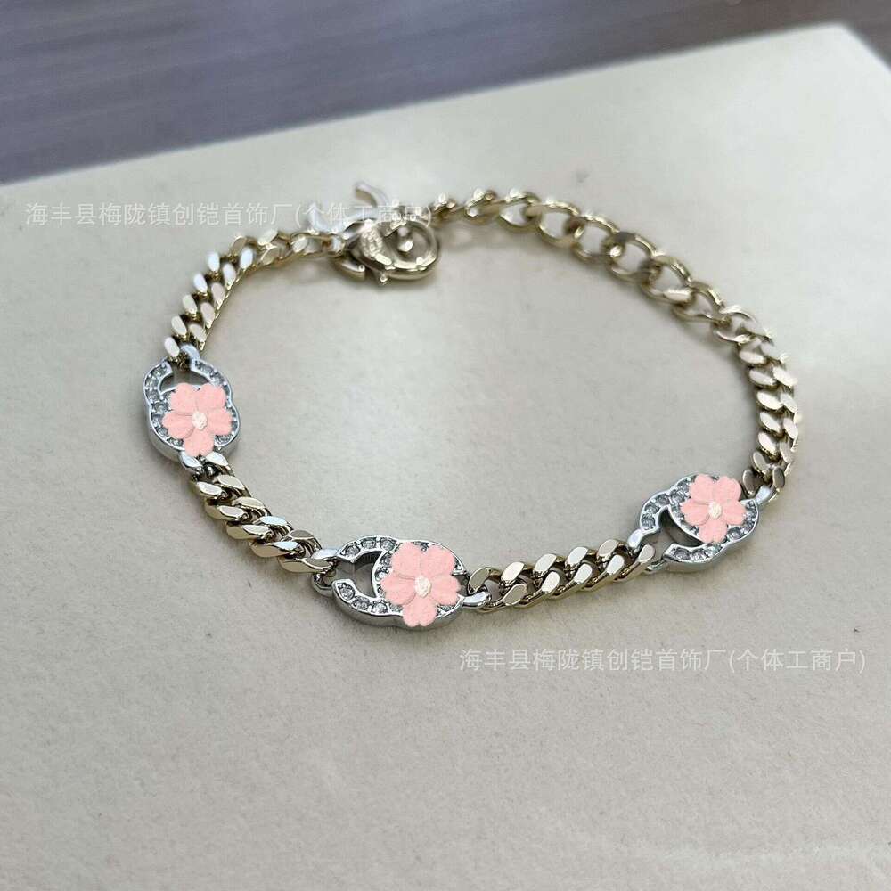Real Shot Xiangjia High-Quality Double C Gold Color Cuban Chain Set Necklace Women Trendy Fashion Bracelet Factory Direct Sale