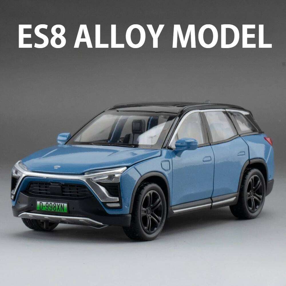 1:32 NIO ES8 ONE Miniature Cars Diecast Alloy Models Toys Doors Opened Sound Light Pull Back Vehices Collect Ornaments Kids Gift Z260306
