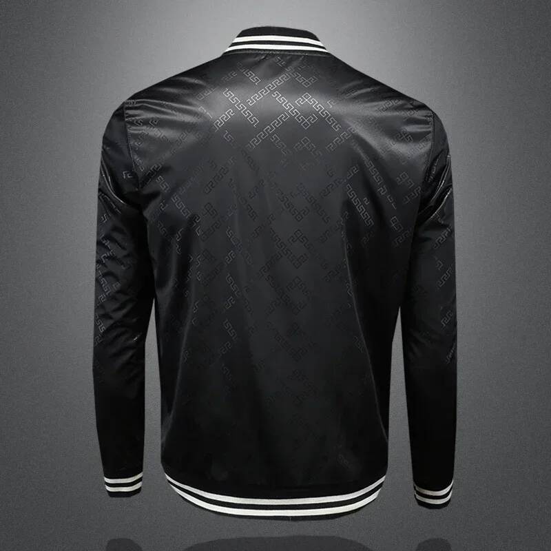 2025 Autumn New Floral Men Fashion Vintage Business Bomber Jacquard Masculinas Casual Slim Jacket Coat Man M-4XL