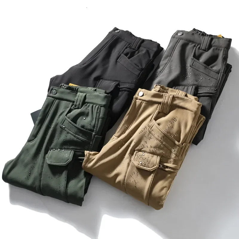 Mens Oversized Fleece Pant For Winter Tactical Joggers Outdoor Camping Ripstop Cargo Pants Working Clothing Hiking Camo Trousers 260305