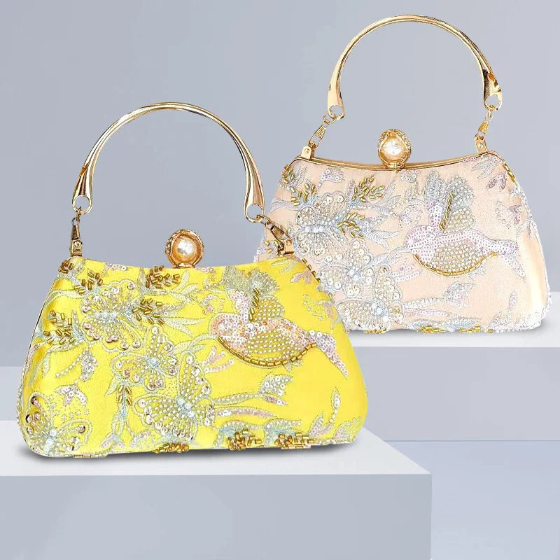 Fashion Chinese Style Womens Embroidered Sequin Evening Clutch Bag Highend Party Handbags Premium Dress Crossbody 260307
