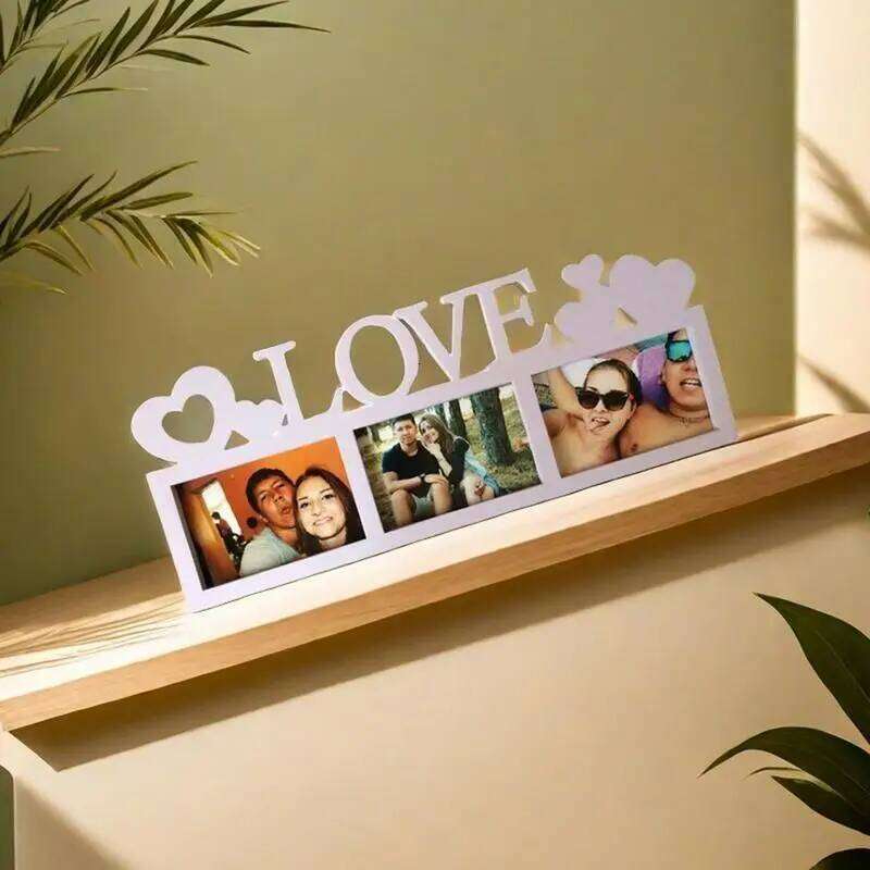 Couples Frame Wooden Love Picture Rustic Photo Frames Romantic Living Room Decor Creative Desk Ornament H260306