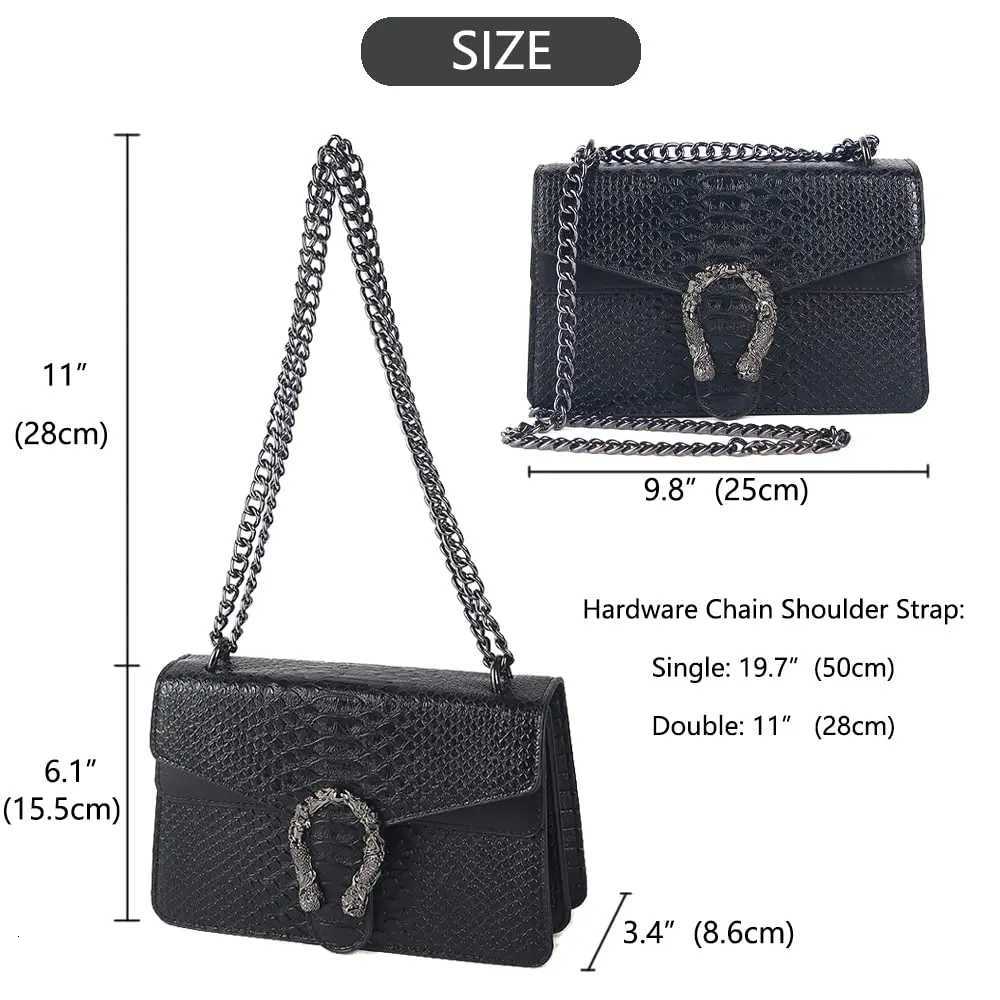 Shoulder Bag Crossbody Bag and Satchel Purse for Women - Fashion Snake Print Chain Purse PU Leather HandBag H260307