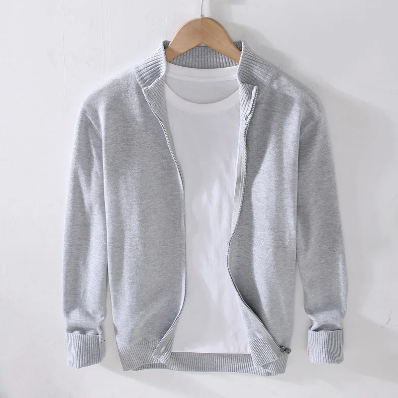 8505 Men Knitted Sweater Cardigan Slim Fashion Basic Business Casual Gentlemen British Style Simple Vintage Handsome Knitwear 260306