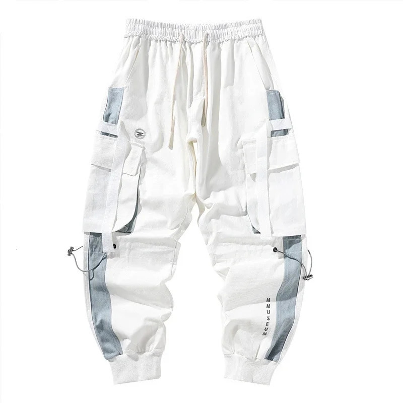 Mens Letter Flap Pocket Drawstring Cargo Pants Casual All-match Loose pantalon cargo homme Classic Fit Elastic work Trousers 260305