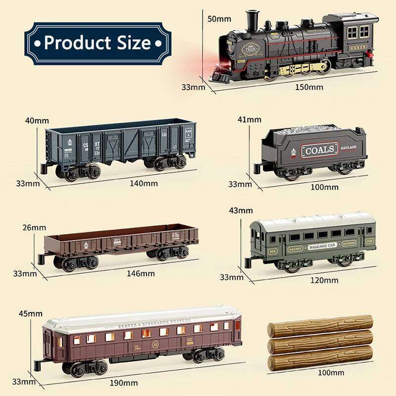 Kids Retro Electric Steam Rail Classical Railway Freight High-Speed Tracks Train Model Boys Toys Christmas Gift Z260307 - view 7