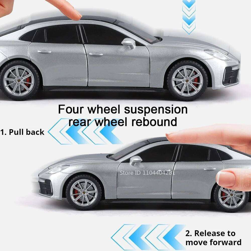 1:24 Panamera Lambor URUS Alloy Sports Car Model Diecast Toys Front Wheel Steering Sound Light Pull Back Vehice Desktop Ornament Z260306