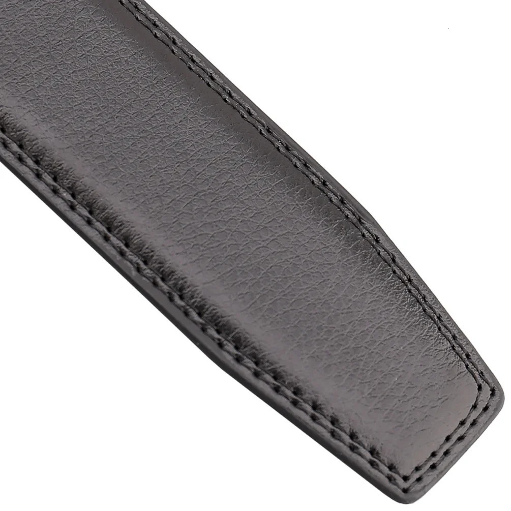 Male Cowskin Leather Belt - Automatic Buckle er Style 35cm Black/Brown Plus Size 130-170cm 260302