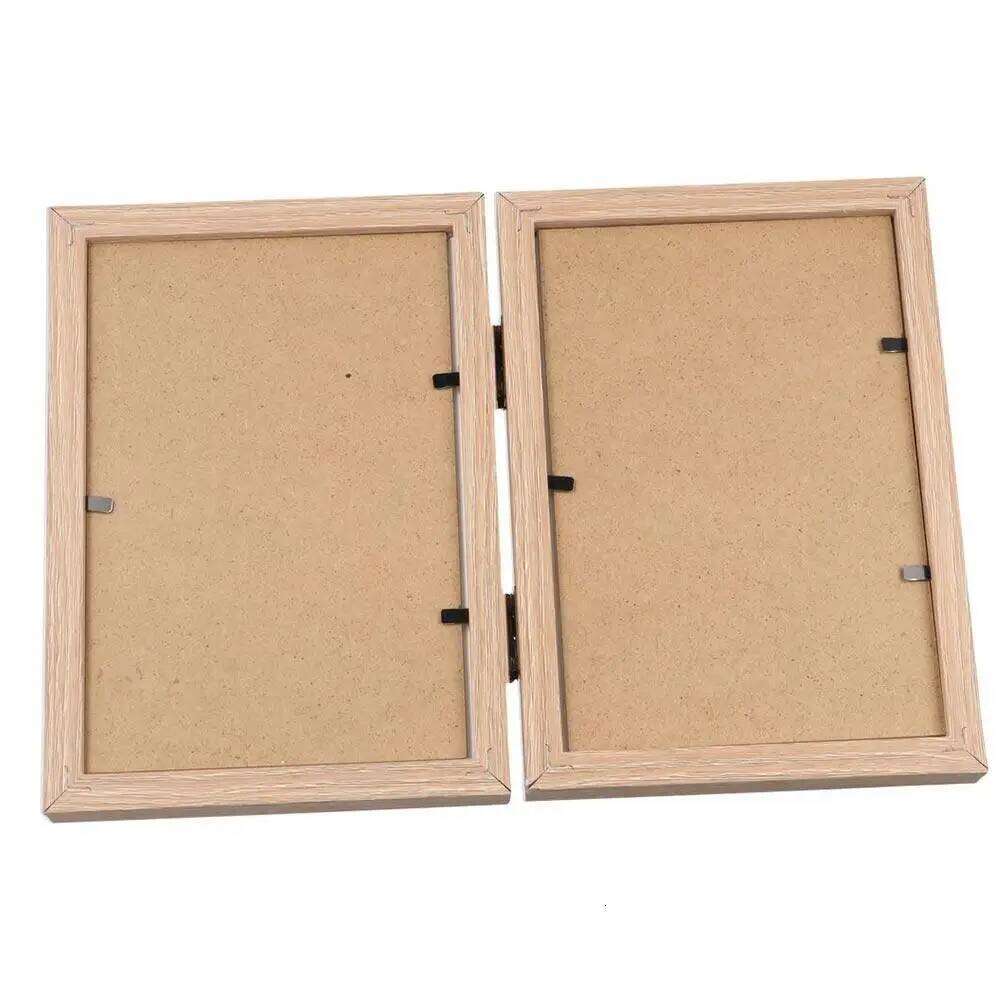Creative Foldable Hinge Photo Double/Triple Wooden Desktop Album Set 2/3/4/5 Linked 6/7/8 Inches Portrait Picture Frame H260306