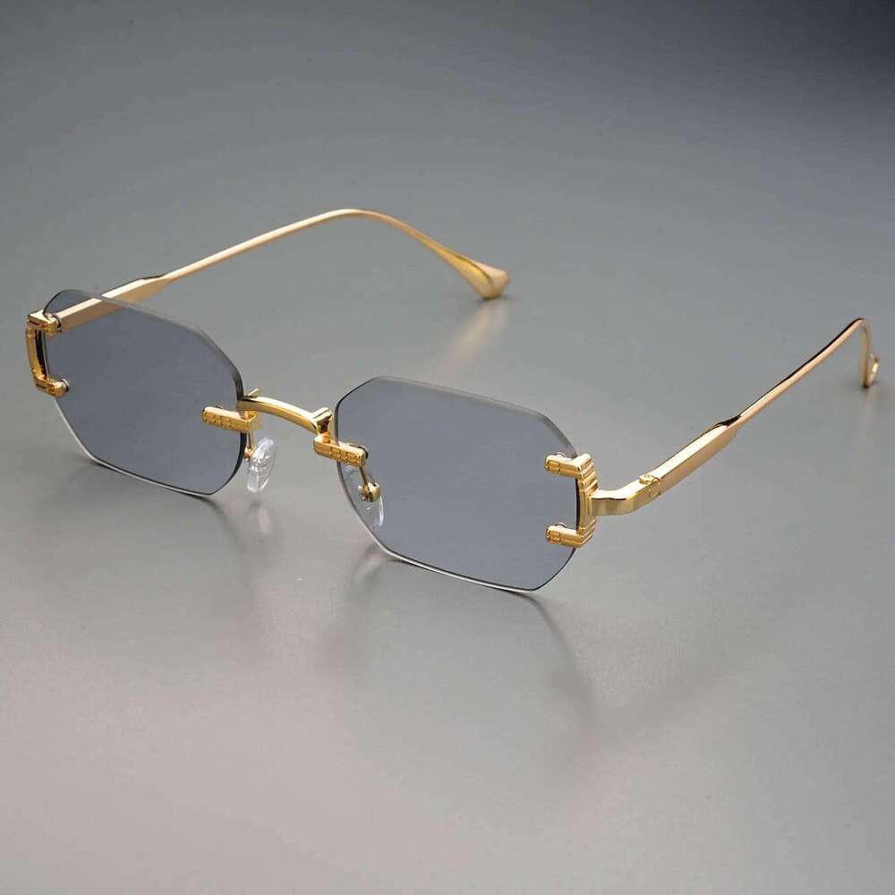 Rimless Sunglasses Rectangle Fashion Popular Women Men Shades Small Square Sun Glasses For Female male Summer Traveling Oculos 26Y0302