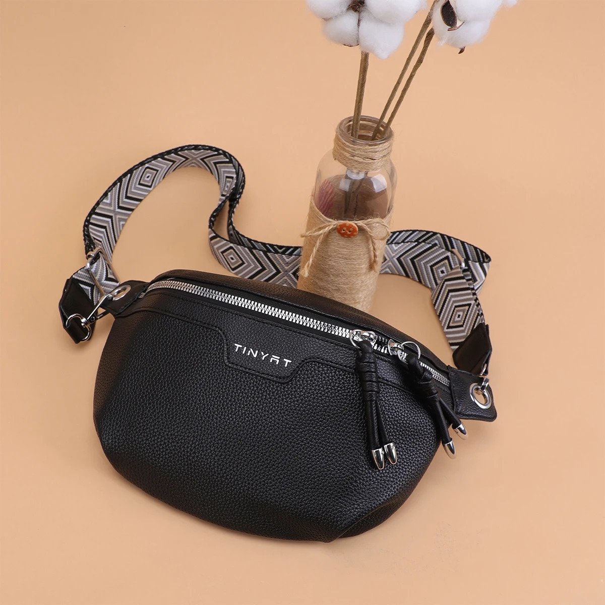 TINYAT Womens Fashion Crossbody Bags Waterproof Bohemian Style Large Capacity Chest Outdoor Party Travel Waist 260228