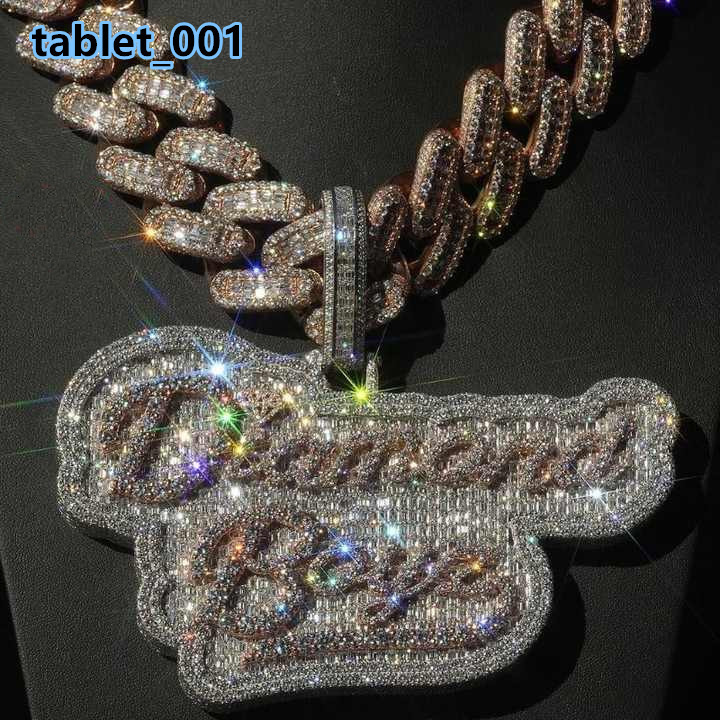 Hot Selling 925 Sterling Silver Moissanite Pendant Fully Iced Rapper Charms Custom VVS Name Letter Hip Hop Style