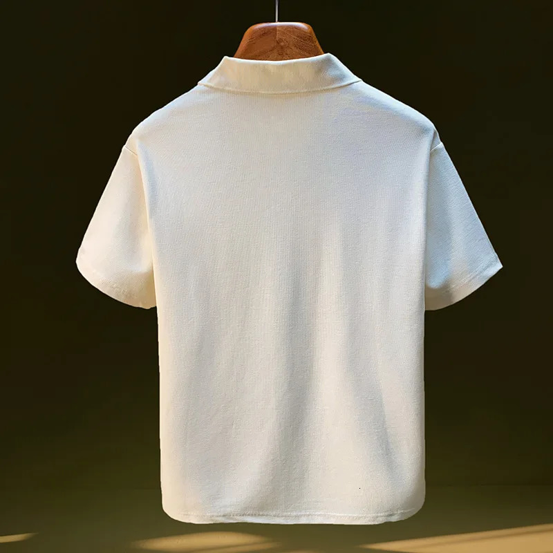 Summer Short sleeved Polo Shirt for Men 2025 Large Simple Tshirt Top Versatile Casual Mens Clothing 260228