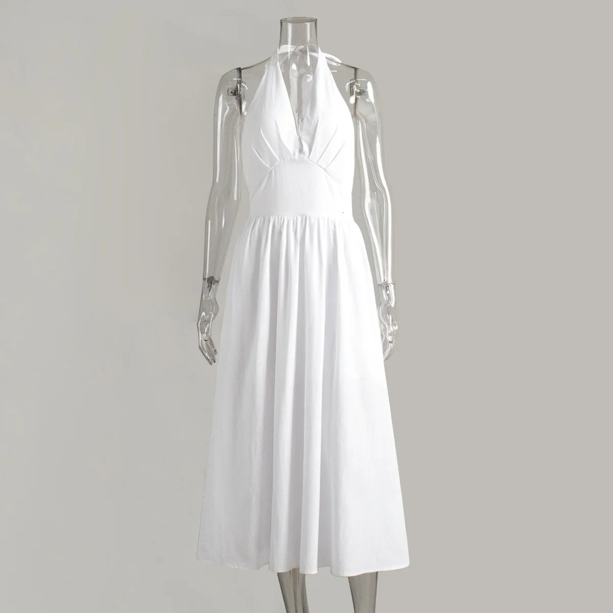 Women Summer Cotton Long Dress Sleeveless Sexy V-Neck Boho Maxi Dress Loose Style Long Dress Vestidos Clothes 260306