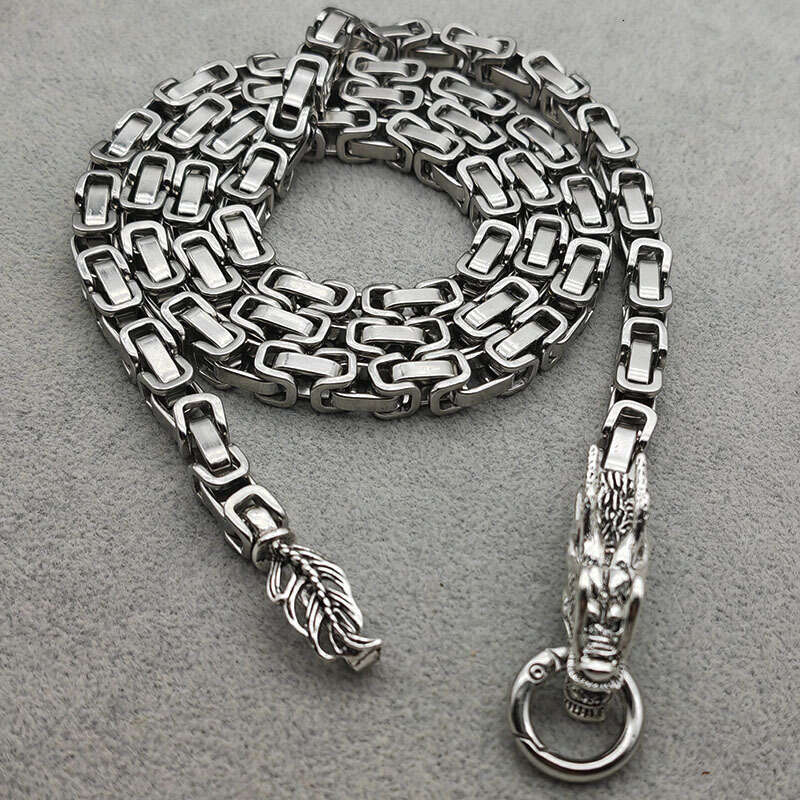 European and American hip-hop dragon bone bracelet for men, high-quality polished handmade stainless necklace jewelry, Cuban titanium steel fashion