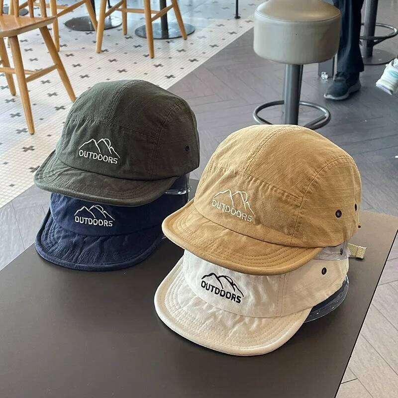 Japanese 5 Panel Short Brim Soft Baseball Women Men Street Sunshade Student Outdoor Lightweight Sports Running Cap Y260304