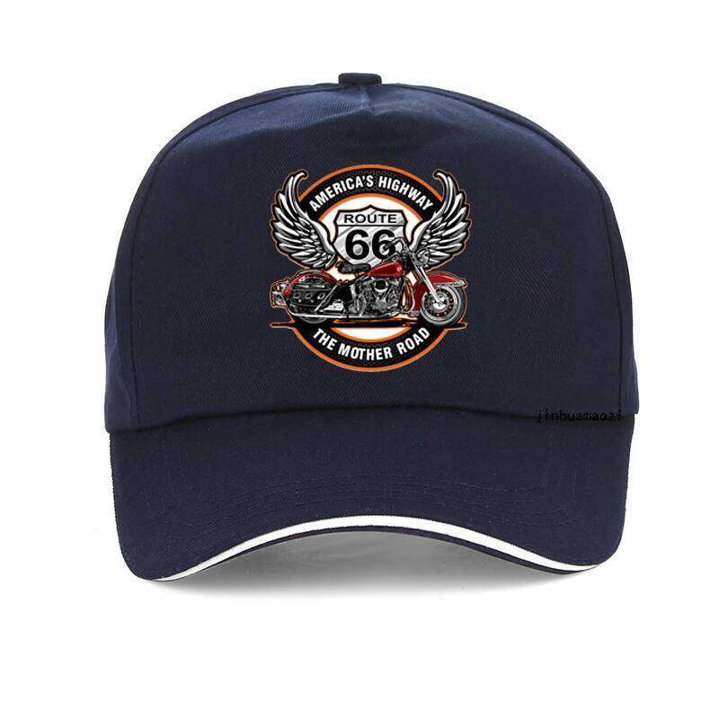 Americas Highway Route 66 Bonnet Hats Motorcycle golf Hat cool Goth Summer Men Women Adjustable snapback hats Y260304
